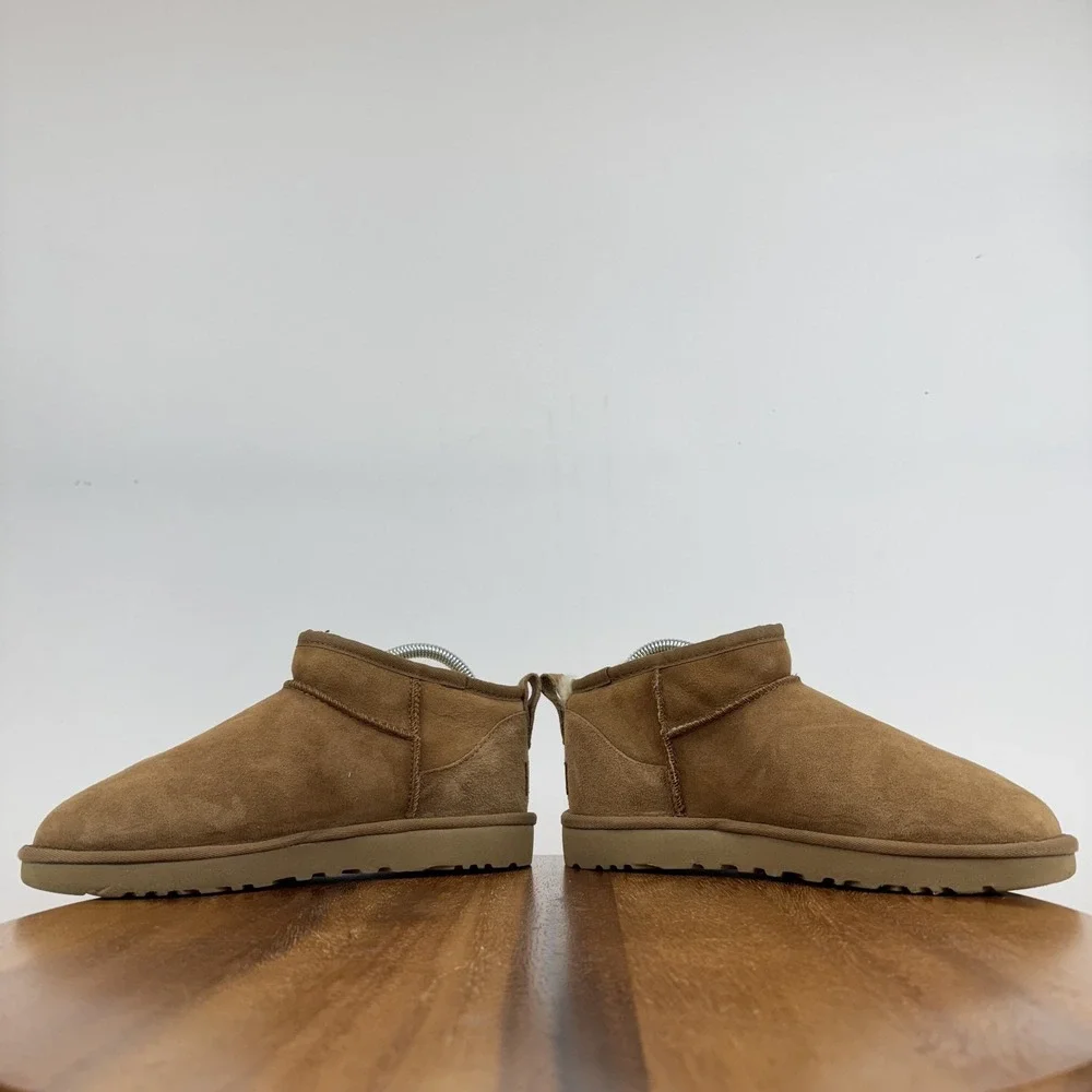 Womens Ugg Classic Ultra Mini Tan Shearling Lined Comfort Boots Size 7 M GUC - Picture 5 of 9